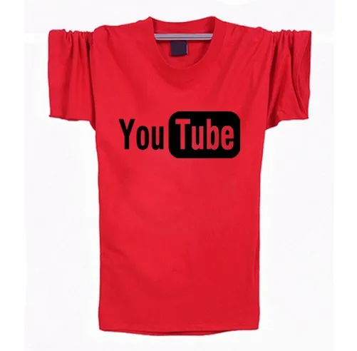 2017 Логотип Youtube принт мужские футболки брендовые Топы хлопковые повседневные с