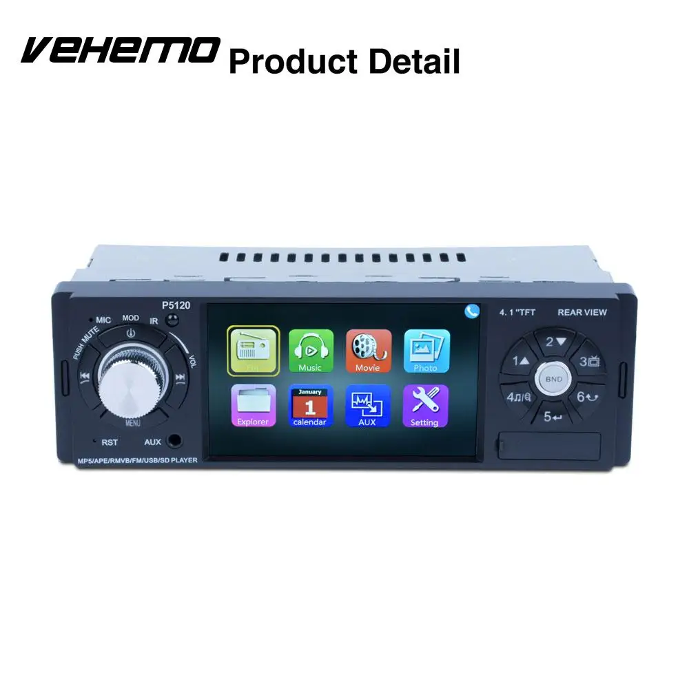 Vehemo Bluetooth рулевое колесо видео плеер Автомобильный MP5 мультимедийный 4 1 &quotDC12V MP3