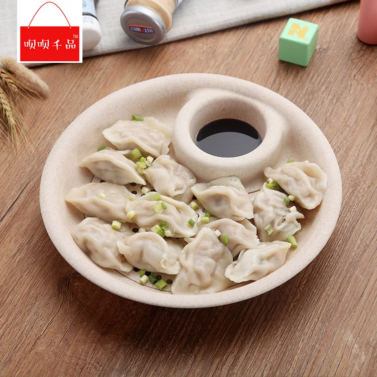 Пшеничная солома двухслойные открытый уксус блюдо вареные пельменей диск