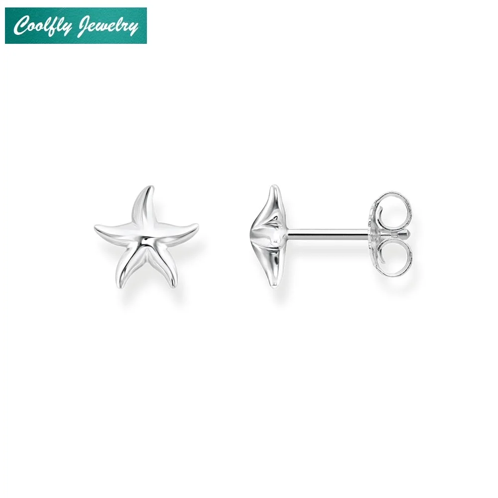 COOLFLY Лидер продаж Мода Jewelry Симпатичные Морская звезда шпильки серьги для девочек