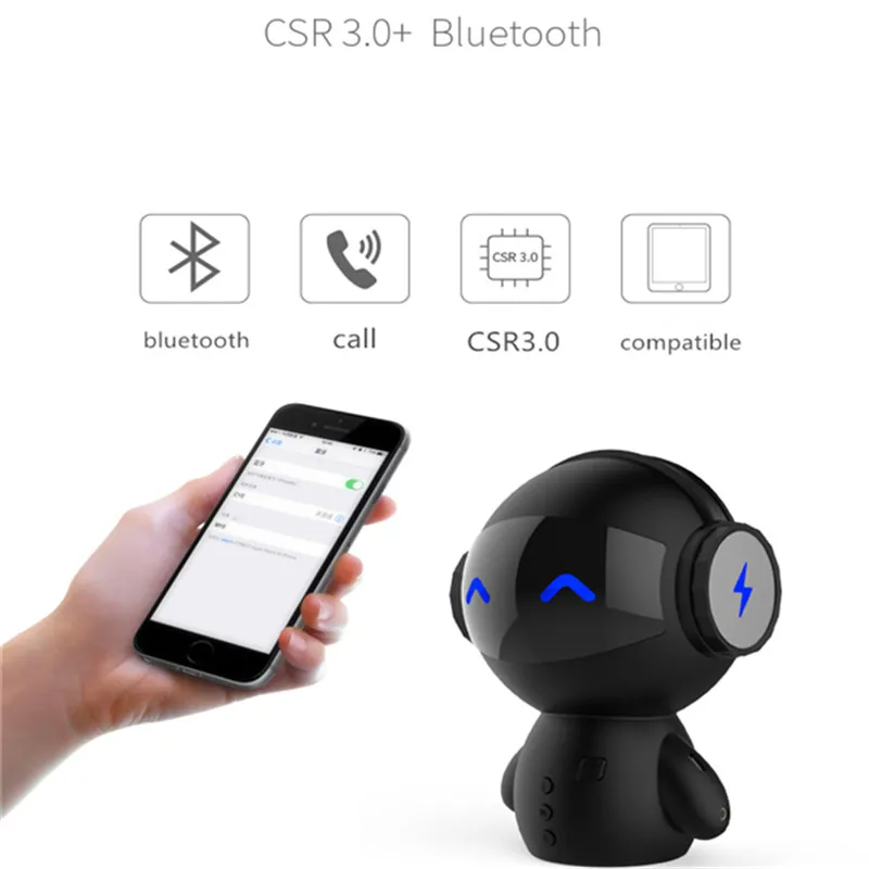 HAAYOT мини робот Bluetooth динамик умный милый бас портативный мультипликационный
