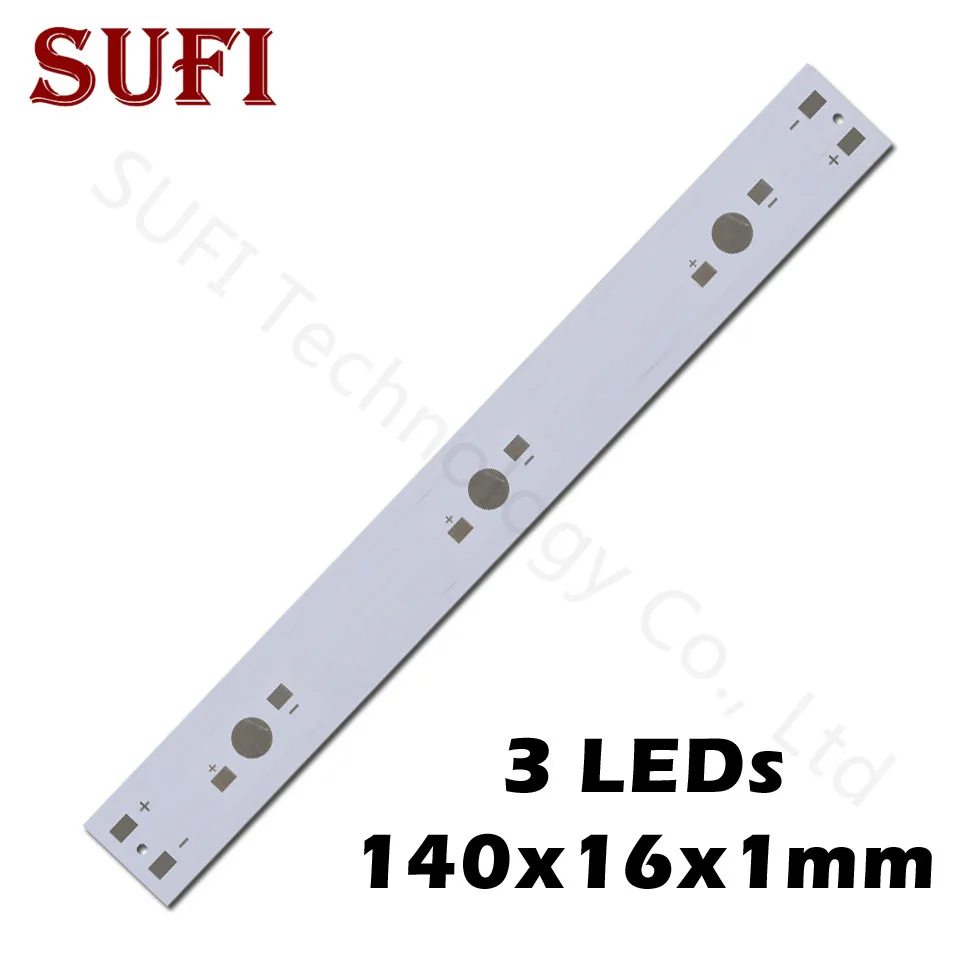 

10pcs 3W 9W140mmx16mmx1mm High Power LED PCB Board Long Strip Aluminum Substrate With 1W 3W 5W Watt Connect Aluminum Base Plate