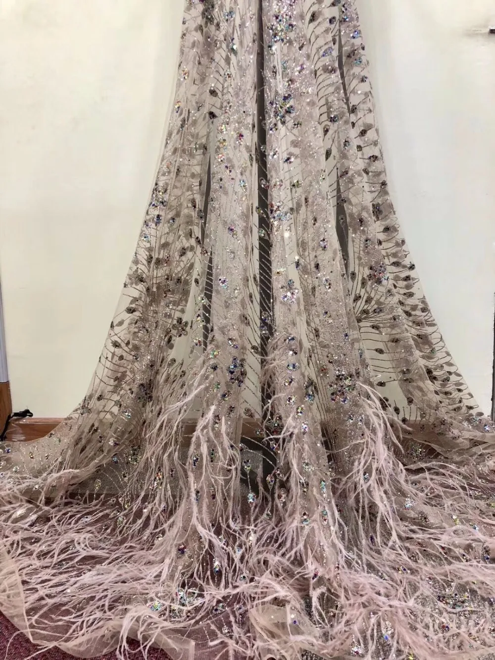

5yards SYJ-72836 embroidery cord lace fabric best quality african tulle mesh lace fabric