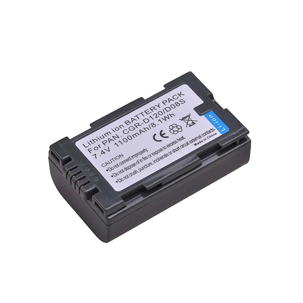 Tectra 1100 мА/ч, 2 шт. CGR-D120 CGR-D08S CGR D120 CGRD120 Батарея для цифрового фотоаппарата Panasonic CGA-D54 PanasonicAG-DVC15 NVDA1B PV-DV402 Батарея