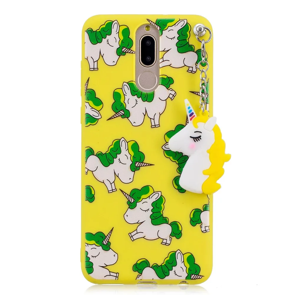 FULAIKATE Soft Case for Huawei Mate 10 Lite Unicorn Pendant Back Cover Honor 9i Candy Color Lovely Cartoon Cases Nova 2i |