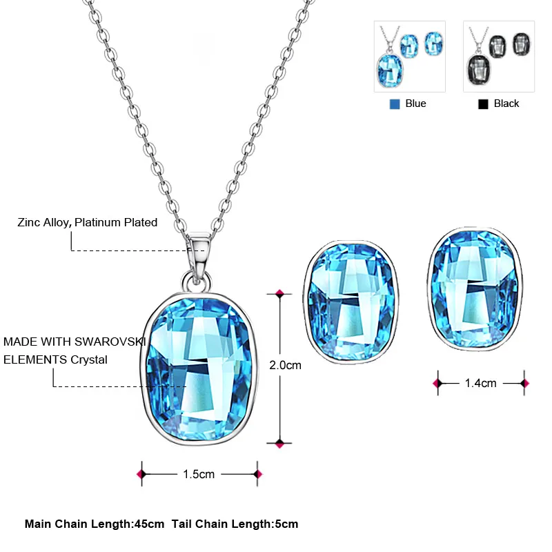 Ювелирный Комплект из колье и серёг с кристаллами Swarovski|earrings necklace|necklace earringnecklace with