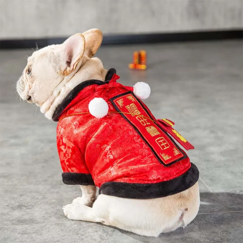 HSWLL одежда для домашних животных китайский новогодний праздничный костюм собаки