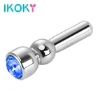 Пробка для пениса IKOKY из нержавеющей стали, расширитель уретры, мужской прибор верности, интимные игрушки для мужчин, алмазные катетеры, звуки, мастурбатор