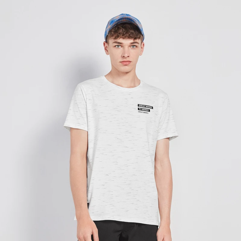 Мужская Однотонная футболка SEMIR из 100% хлопка летняя для скейтборда топы