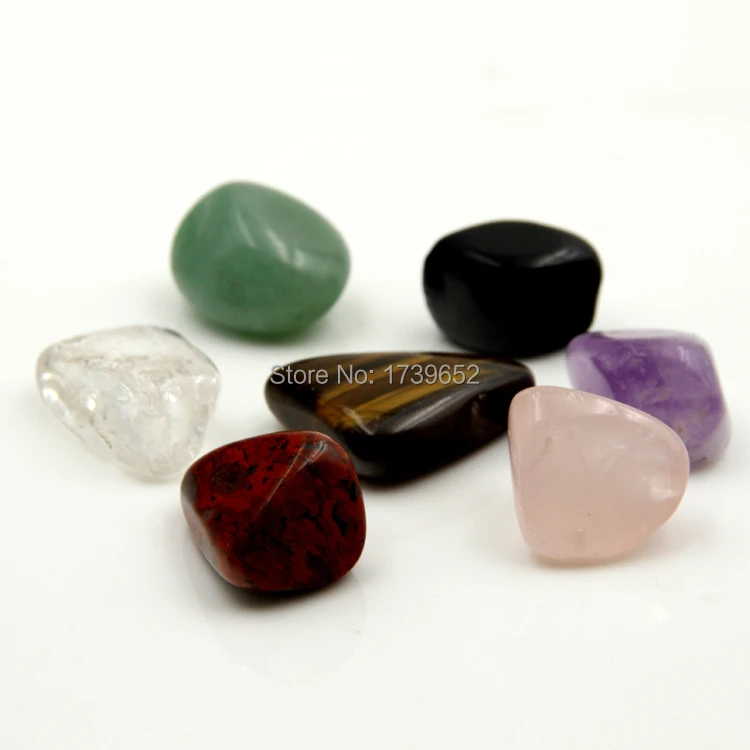 

Black obsidian Green aventurine Clear crystal Tiger eye Tumbled Stone Beads Chakra Healing Reiki