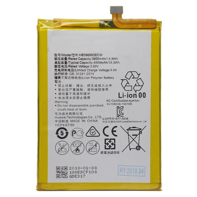 Сменный аккумулятор для телефона HB396693ECW Huawei Mate 8 NXT AL10 TL00 CL00 3900 мАч|Аккумуляторы