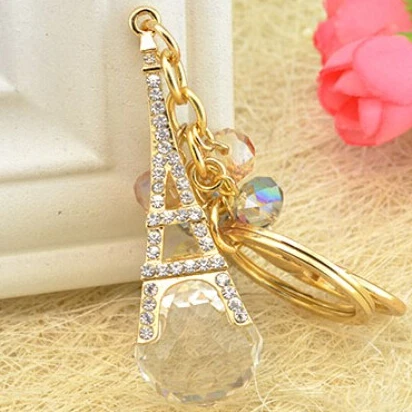 

Crystal Paris Eiffel Tower key chain for car Bag Pendant key ring car keychain for women and men