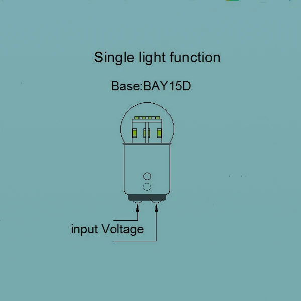 BAY15D Single light Мотоциклетные фары G18 светодиодный 12 v автомобильные лампы накаливания индикатор оборудования SMD3014 12 Светодиодный s сигнальная лампа задние лампы освещения, бренд AMYWNTER - Испускаемый цвет: BAY15D Single light