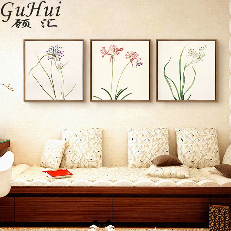 Ручная роспись зеленое растение Фото Картина на холсте украшение гостиная