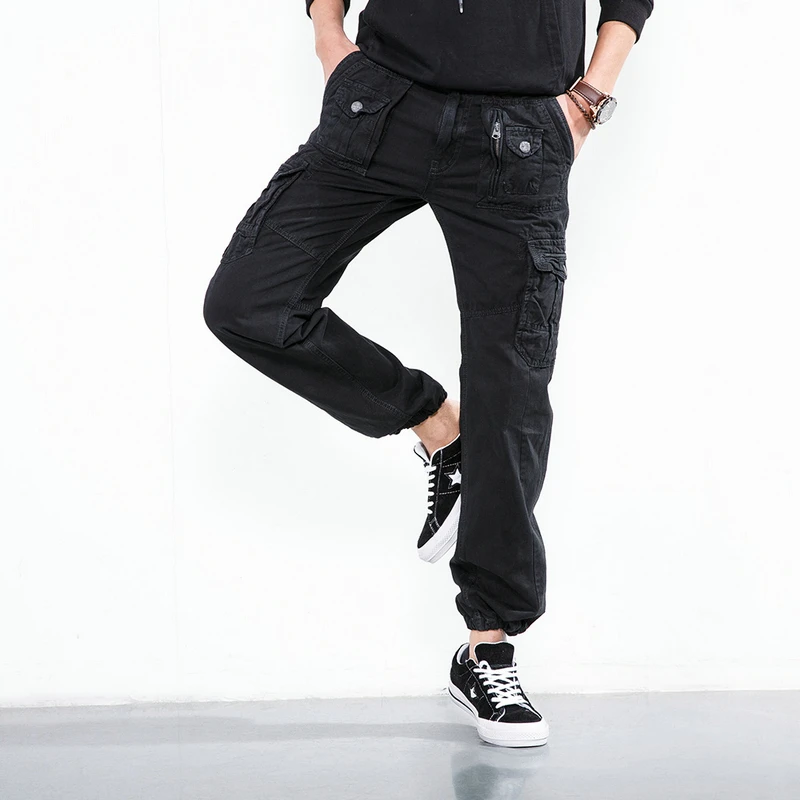 Прямая поставка новинка 2020 осенние мужские брюки-карго в стиле милитари прямые