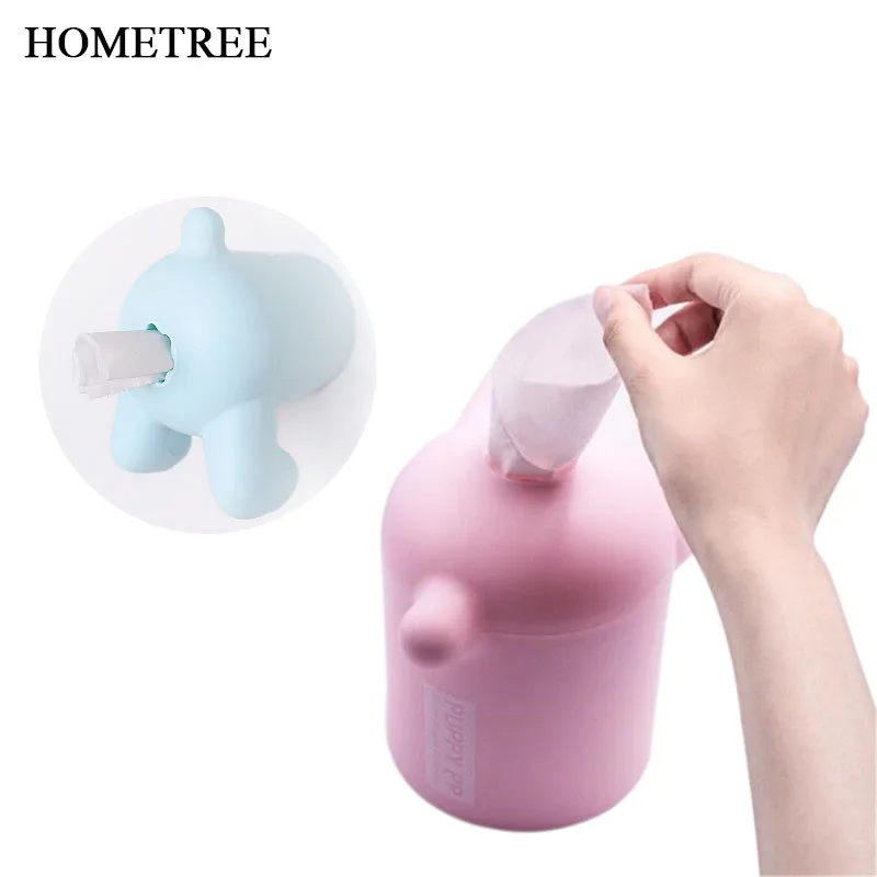 

HOMETREE Tissue Boxes Roll Paper Holder Creative Cute Dog Shape Plastic Standing Tissue Magic Sticker Handing Toilet Paper H536