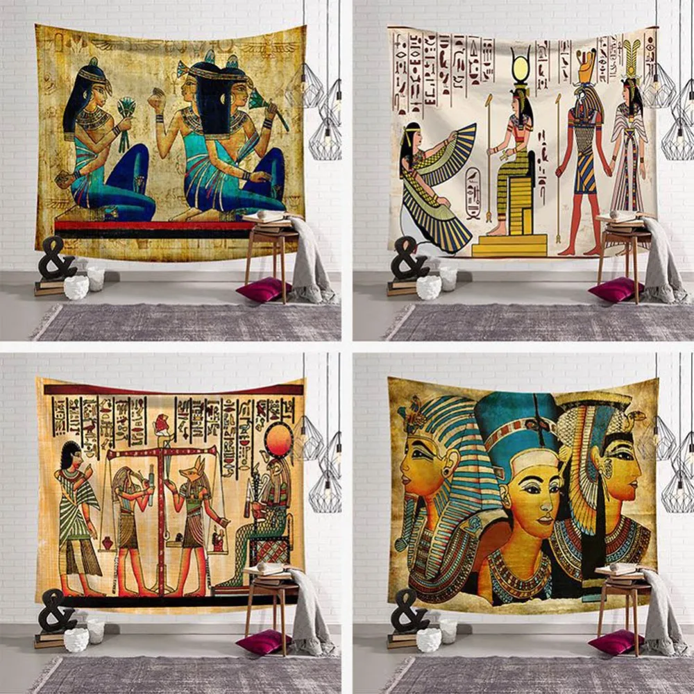 

Ancient Egypt Mandala Tapestry Gold Cleopatra Wall Hanging Art Tapestries Home Decorative Throw Sheet Coverlet Beach Yoga Mat