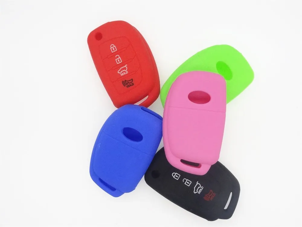 AUTWODE силиконовое покрытие клавиш подходит для hyundai 4 кнопки ключа автомобиля