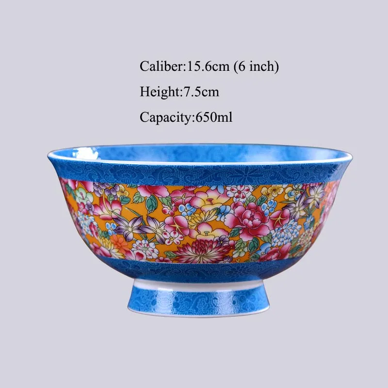 6inch Bowls 5/6 дюймов китайский костяной фарфор чаша Цзиндэчжэнь керамическая посуда лапша, рис чаши Винтаж Ramen фрукты миска кухонные аксессуары Новинка - Цвет: 6inch Bowls