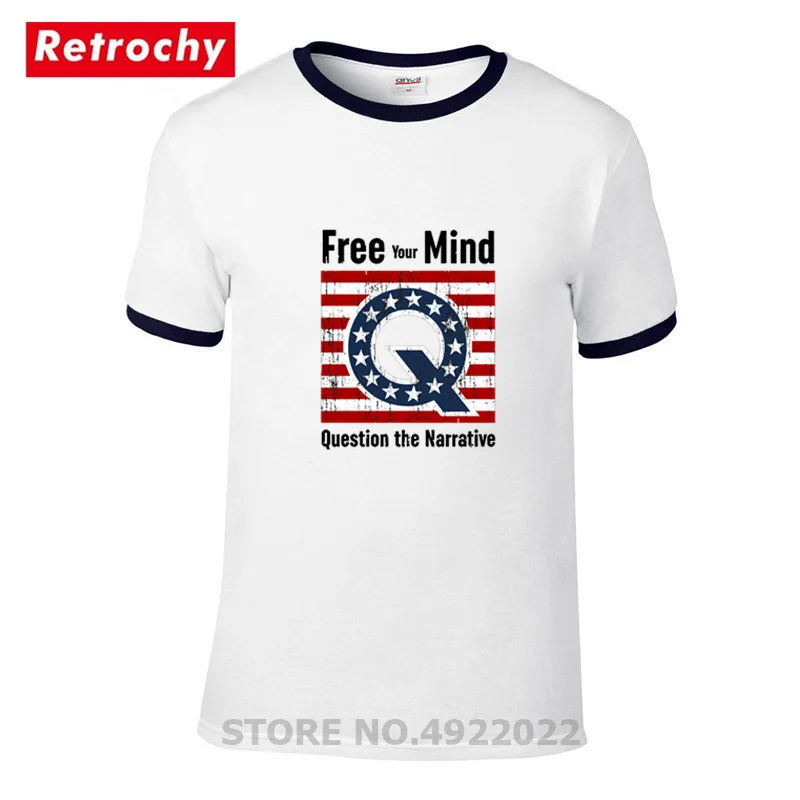 Мужская футболка QAnon с принтом в виде американского флага | одежда
