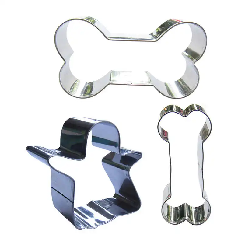 Bones Ghosts shape 3 piece biscuit cutting molds baking tools cake decorating soft candy tools. | Дом и сад