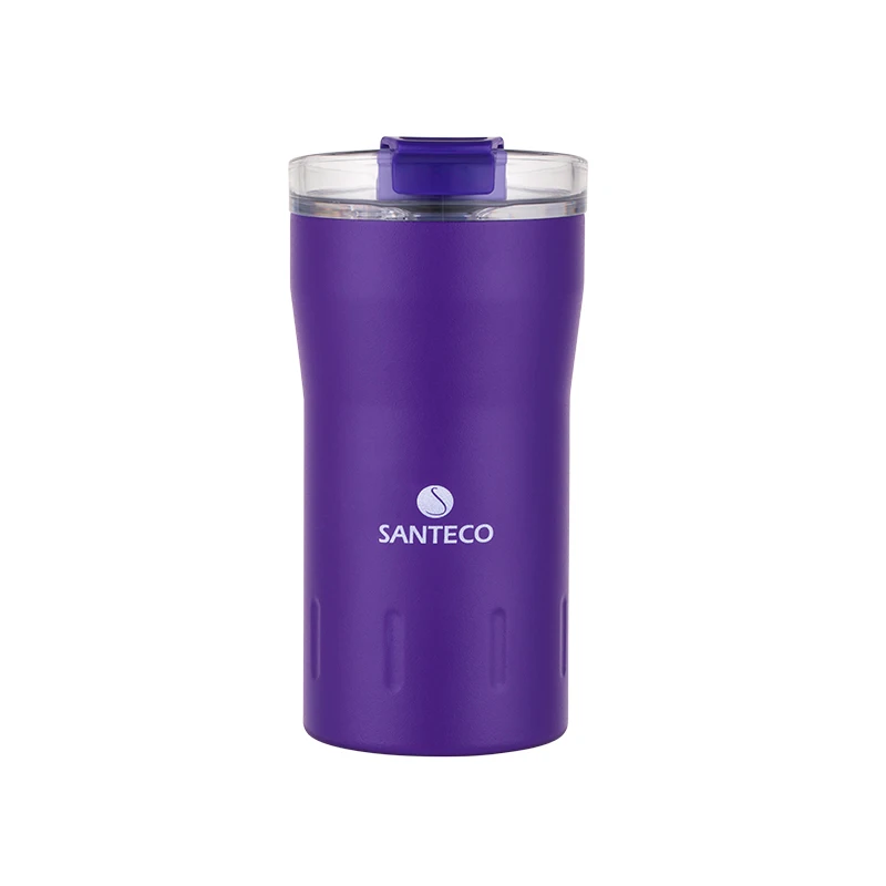 Purple Santeco 350 мл, стакан из нержавеющей стали, светильник, кружка для кофе в машине, для путешествий, термос, вакуумная колба, бутылка для воды, кружка для чая - Цвет: Purple