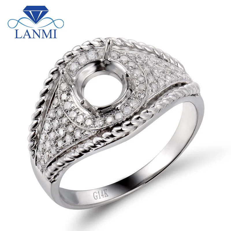 Роскошные круглые мужские обручальные кольца 6x6 мм из белого золота 14 карат с