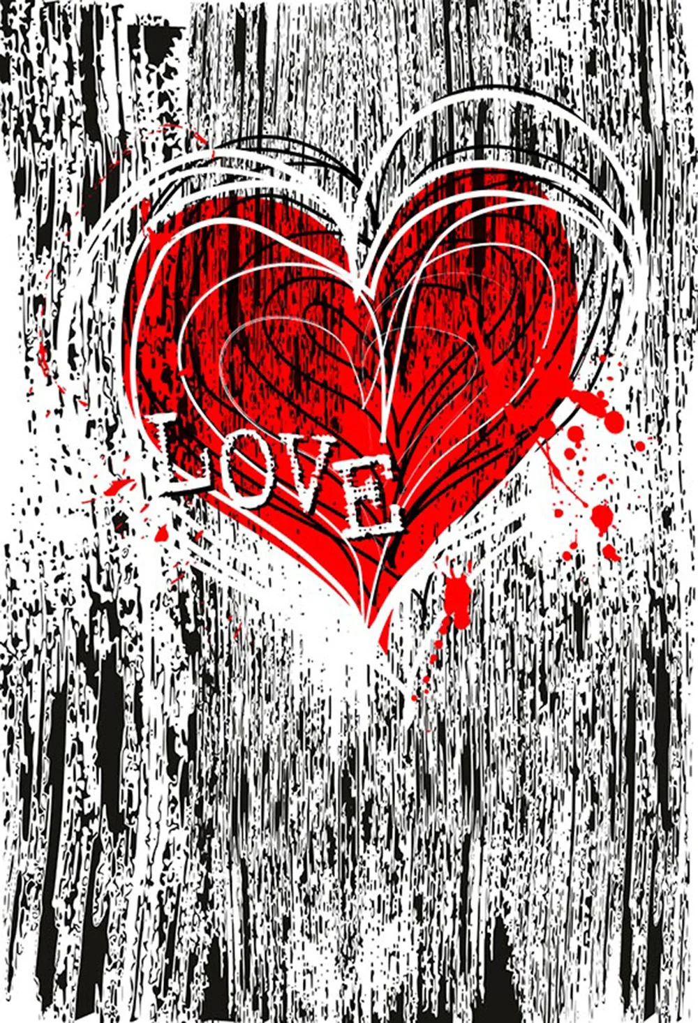 Hot Black White Photography Backdrops Love Heart Backdrop For Valentine's Day Background Photo Studio | Электроника