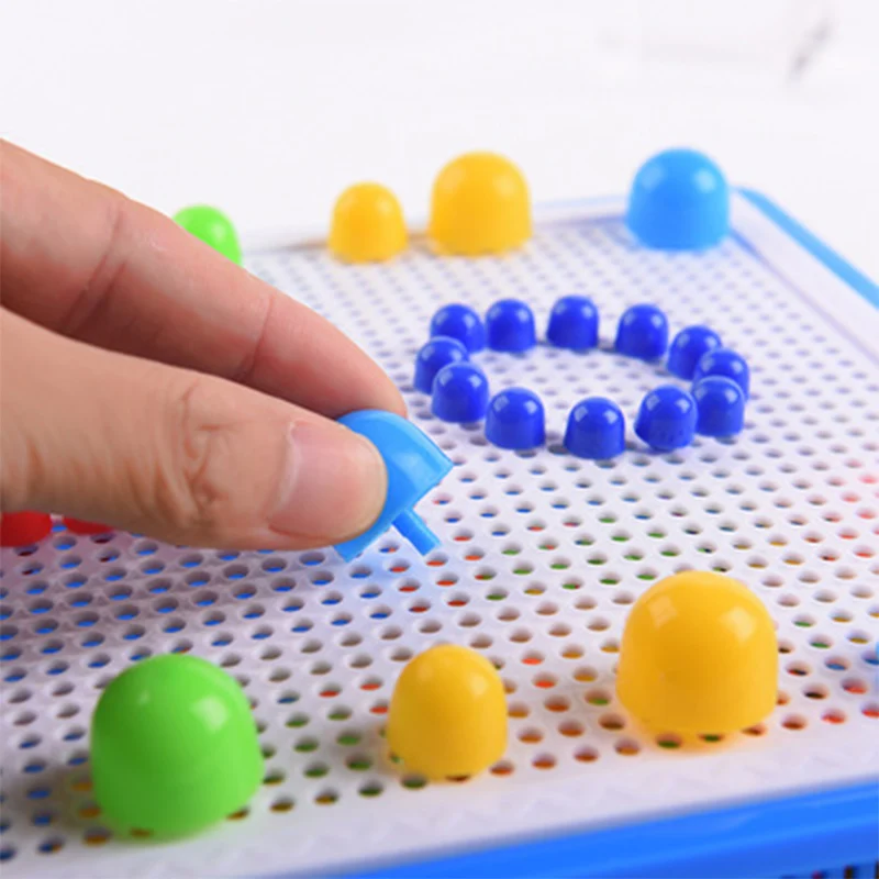 ESTELLE 296pcs DIY Mosaic Picture Puzzle Toy Children Composite Intellectual Educational Mushroom Nail Kit Toys For Kids Gifts|Пазлы| |