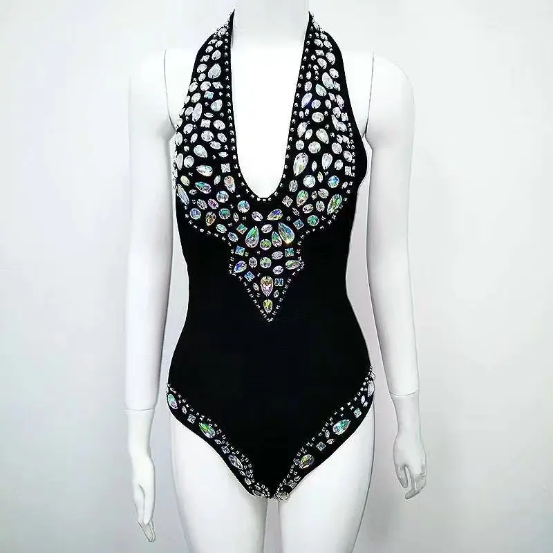 7 цветов однотонный сексуальный боди обтягивающий бандажный купальник с