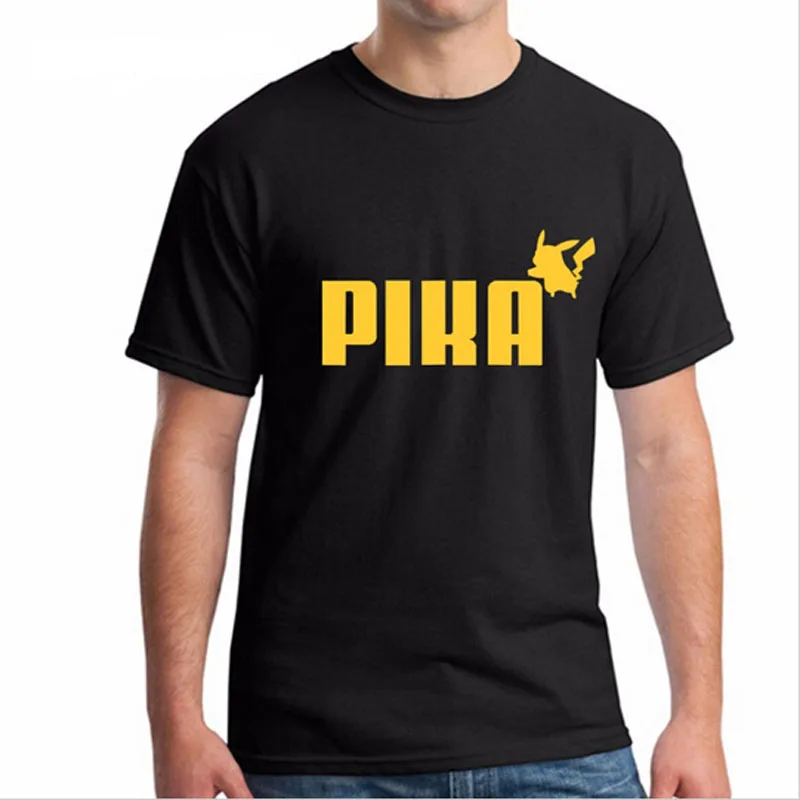 Summer New t shirt men Spoof LOGO POKEMON Pik Mens T Shirt Fashion 2017 Short Sleeve T-shirt Cotton shirts Free Shipping | Мужская