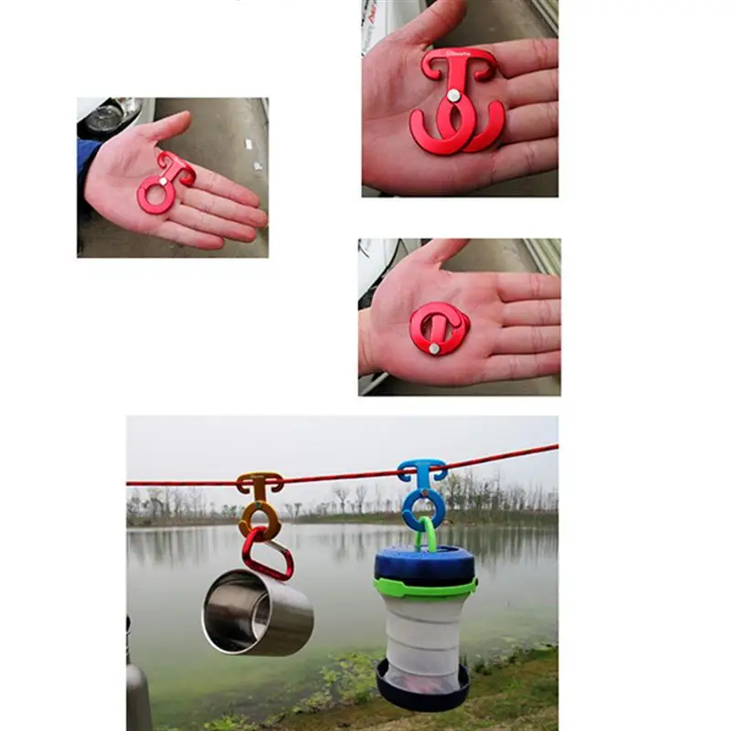 Походные T образные кольца для палатки веревочный крючок ветровая Пряжка