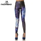 Легинсы NADANBAO, пикантные модные облегающие легинсы с 3D Цифровым синим галактическим рисунком, Женские легинсы, женские брюки