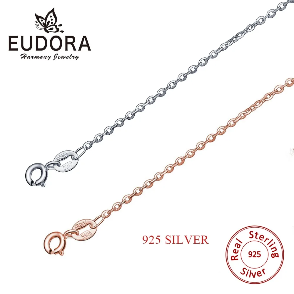 

EUDORA Nl41 18 inch /45CM 2018 Sterling Silver 925 Chain Necklace For 925 Pendant fit Pendant Chain Necklace Jewelry