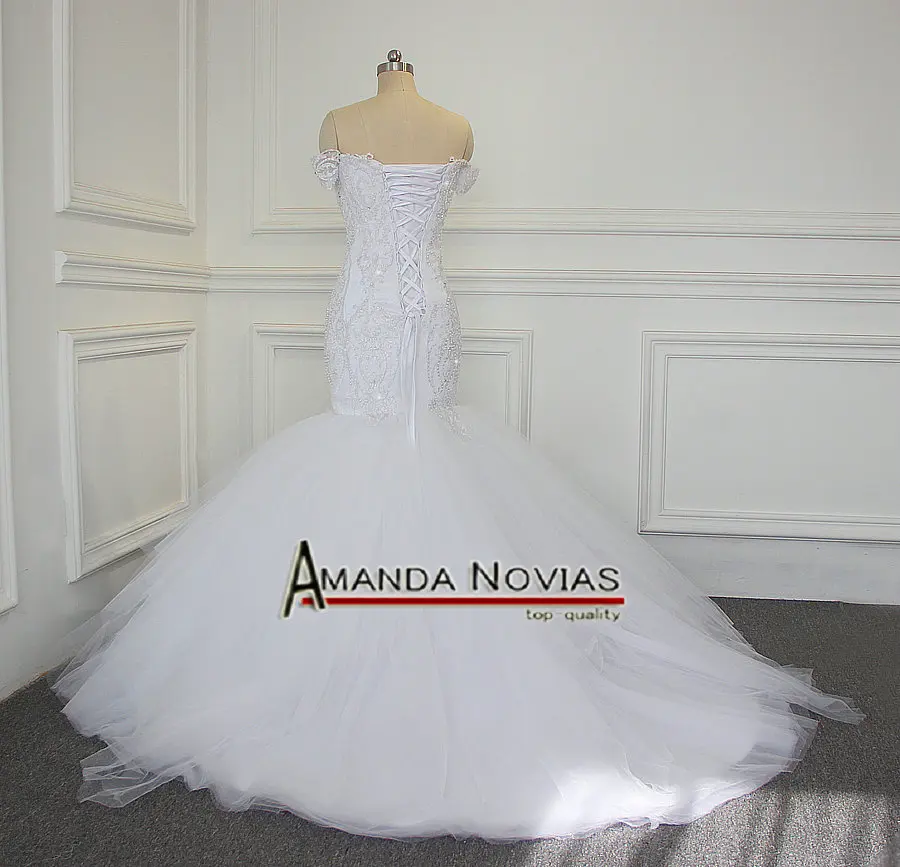Роскошное платье Русалочки с бусинами 100% реальные фотографии Amanda Novias 2017 | Свадьбы