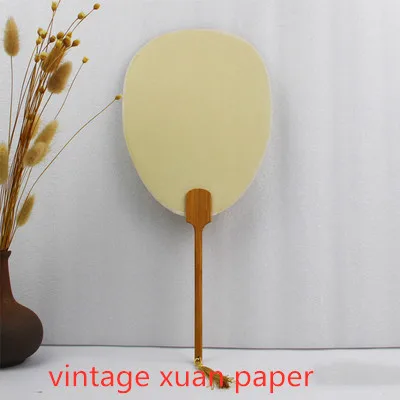 vintage meiren Взрослый DIY пустой китайский веер Утолщаются Двойной бумаги Xuan декоративный ручной вентилятор традиционное ремесло бамбуковая Ручка Вентилятор - Цвет: vintage meiren