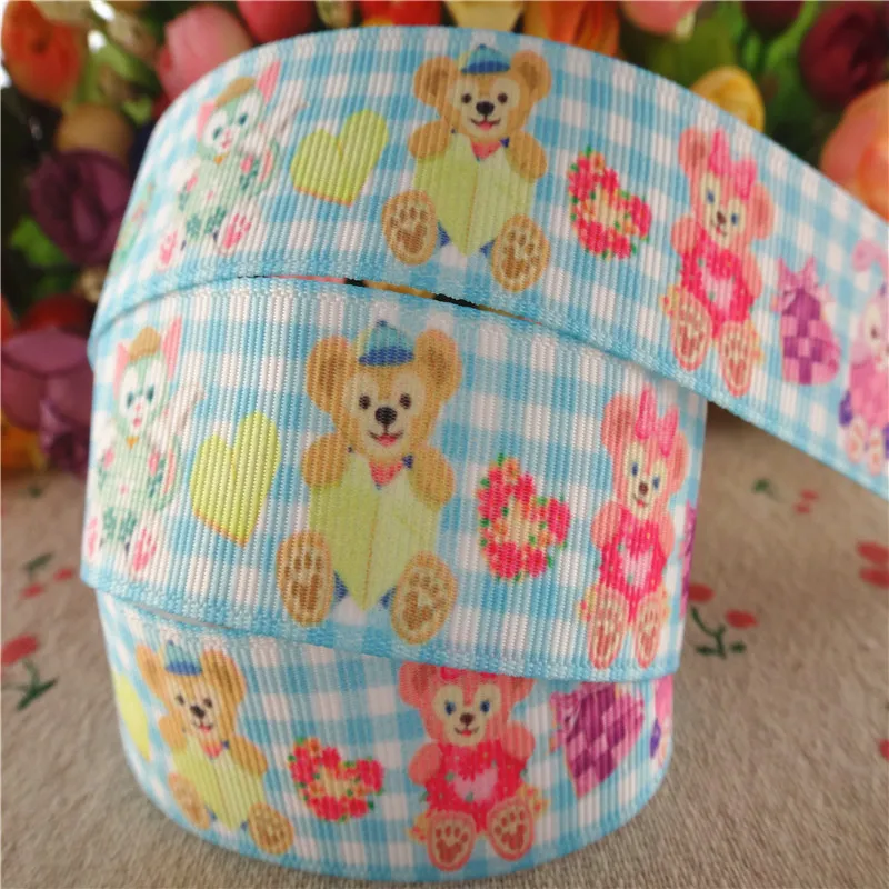 18102506 1&quot 25mm 10 yards cute animals printed grosgrain ribbons DIY hair bows handmade materials | Дом и сад