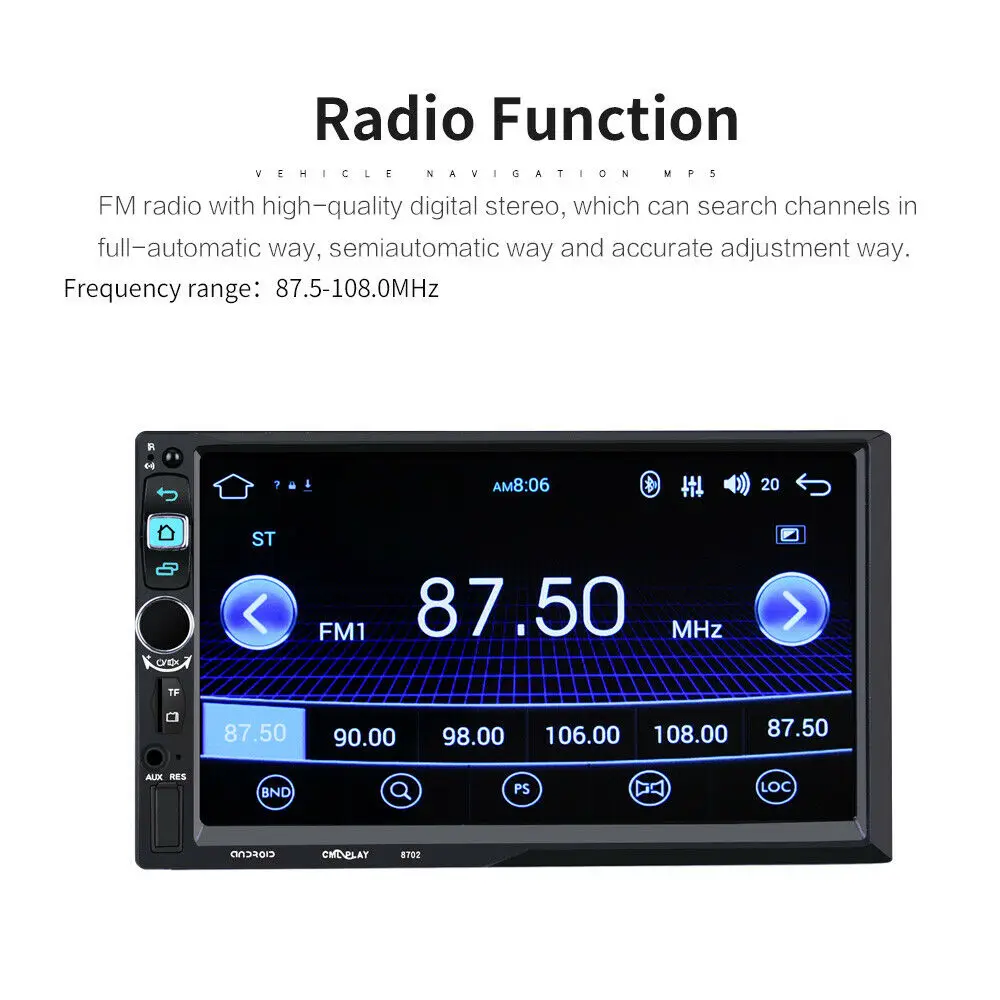 Автомагнитола 7 дюймов 2 Din Android 9 1 GPS навигация Bluetooth Wifi стерео Aux FM USB TF Авторадио