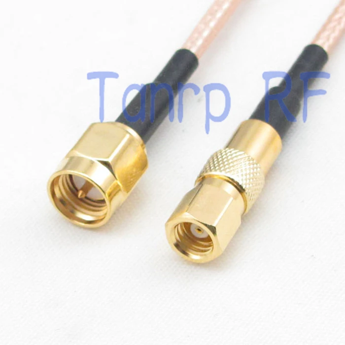 

16in 40CM SMC male plug to SMA male plug RF adapter connector Pigtail coaxial jumper extension cord cable RG316