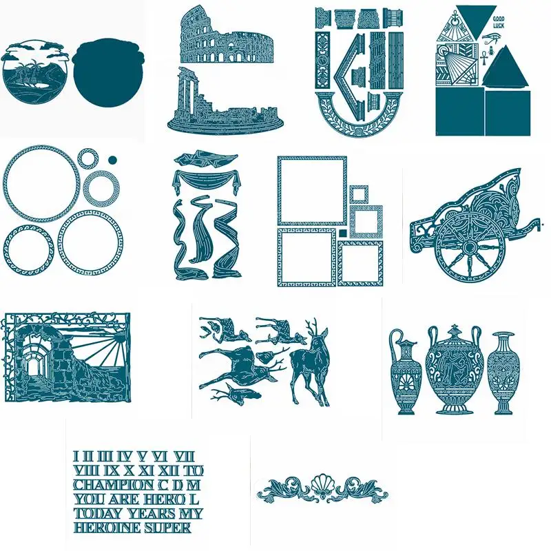 Древние римские цифры строение DIY режущие штампы Трафаретный Скрапбукинг карты