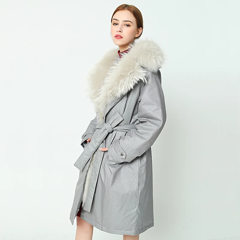 OFTBUY 2019 зимняя куртка женская длинная Парка черная верхняя одежда парки