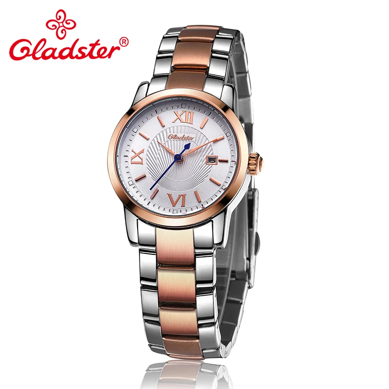 Женские часы Gladster повседневные из нержавеющей стали с золотым