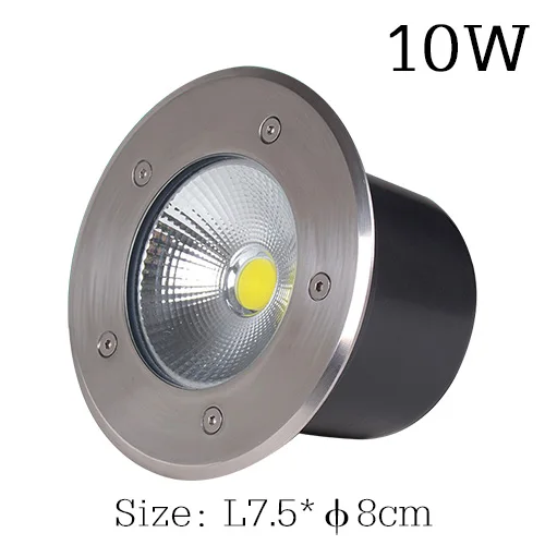 COB 10W Подземный светодиодный светильник COB торшер 5 Вт 10 Вт открытый наземный Сад Квадратный путь похоронен двор пятно пейзаж AC90-265V DC12V IP68 - Испускаемый цвет: COB 10W
