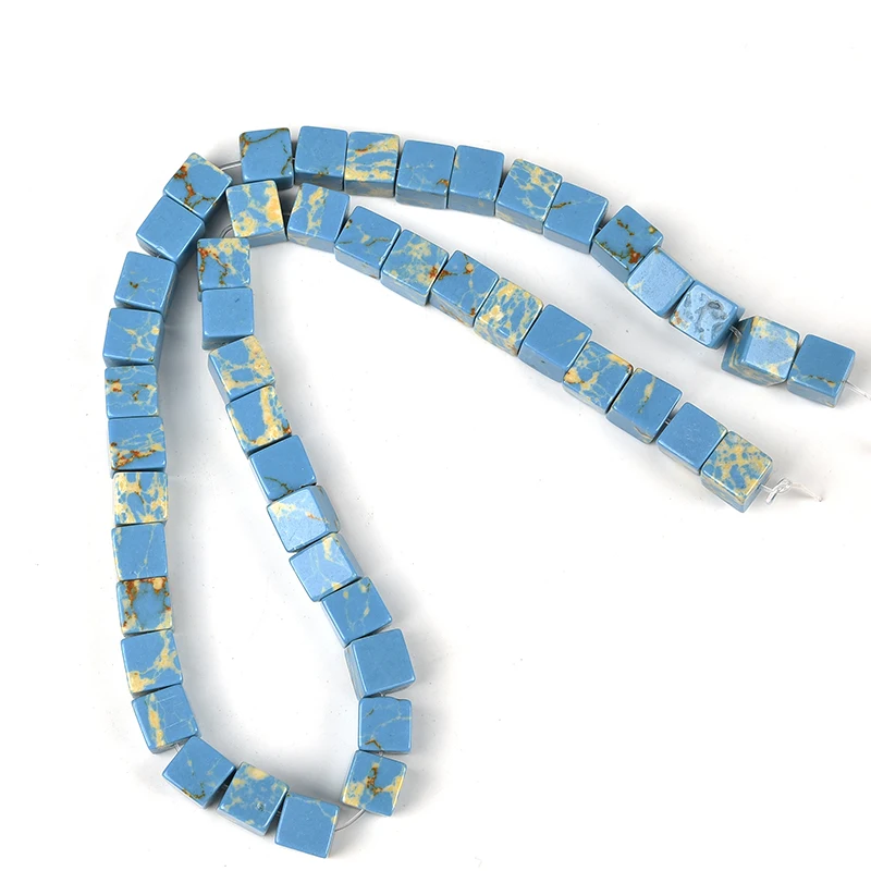 Сверкающие 8*8*8 мм бусины из синего камня Императорский камень для