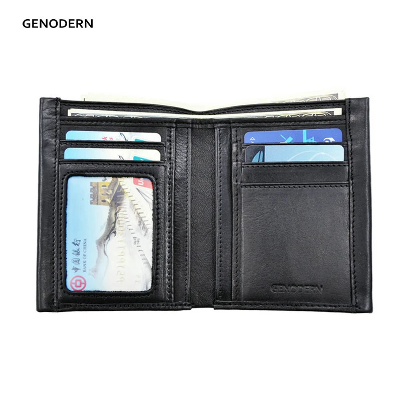 Genodern из натуральной кожи Для мужчин кошельки теплые Бизнес бумажник