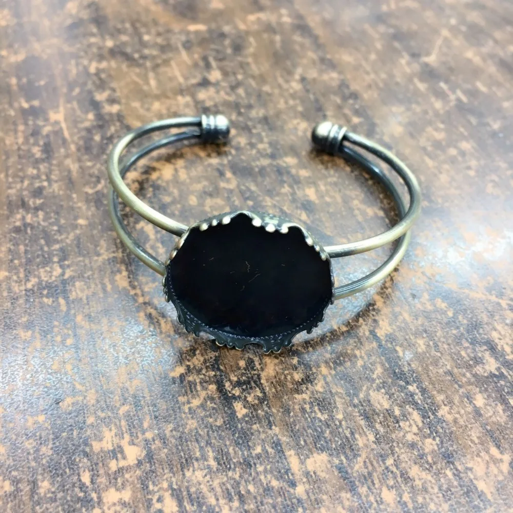 

Free shipping! Bronze bracelets base 25 mm guest set the queen's crown of blank foundation