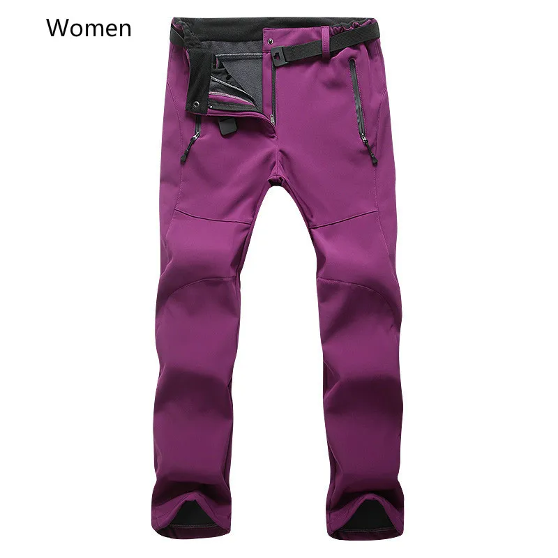 

Outdoor Men's And Women's Soft-shell Stormtrousers Thicker Winter Catching Down Ski Climbing Trousers Warm Windproof Camping