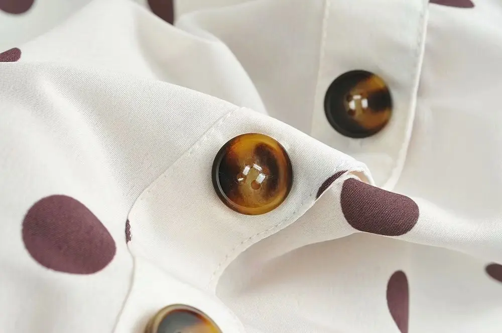 summer Center buttons dot Print Women Dresses V Neck Chic 2019 Ruffles mini dress vestidos drop shipping | Женская одежда
