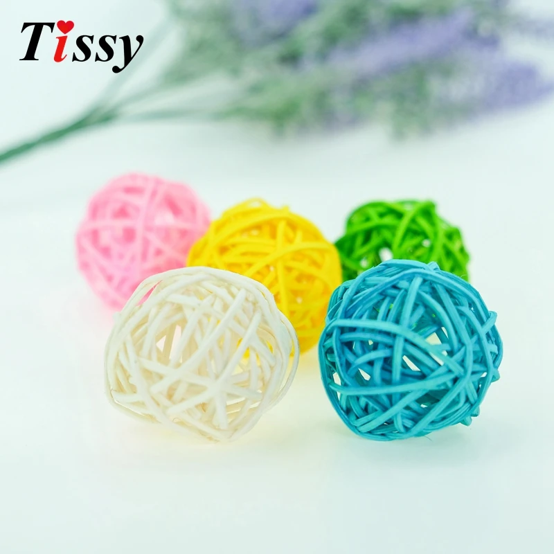 Ротанговые шарики круглой формы 10 шт. 5 см разные цвета Sepak Takraw вечерние украшения