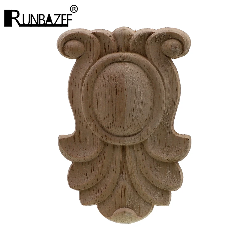 Деревянная резная угловая аппликация натуральная Цветочная резьба по дереву